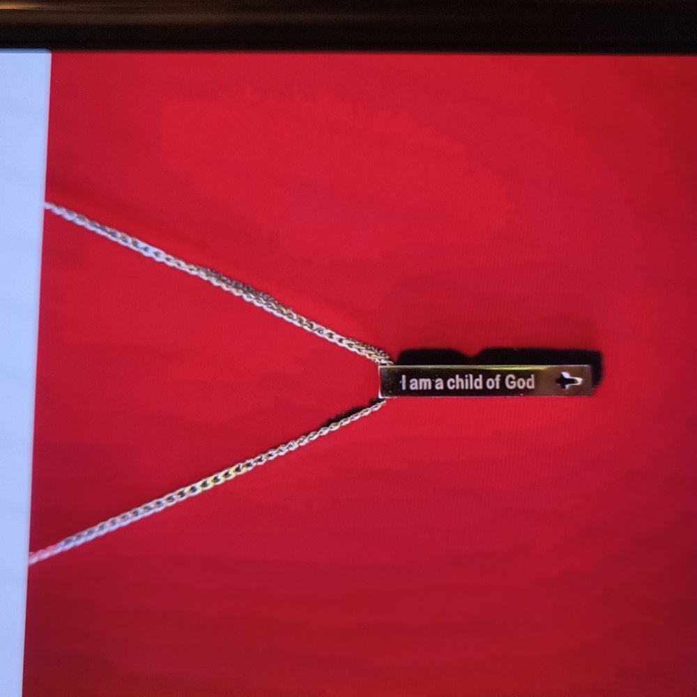 Stainless Steel 'I Am a Child of God'  Necklace 20" New!